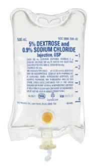 Solution Injectable stérile DEXTROSE 5%, Chloride de Sodium (Nacl ) 0.9%, 500ml