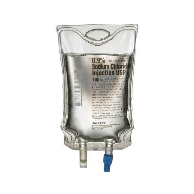 Mini sac de Solution injectable NaCl 0.9%, conteneur Viaflex®, 100ml