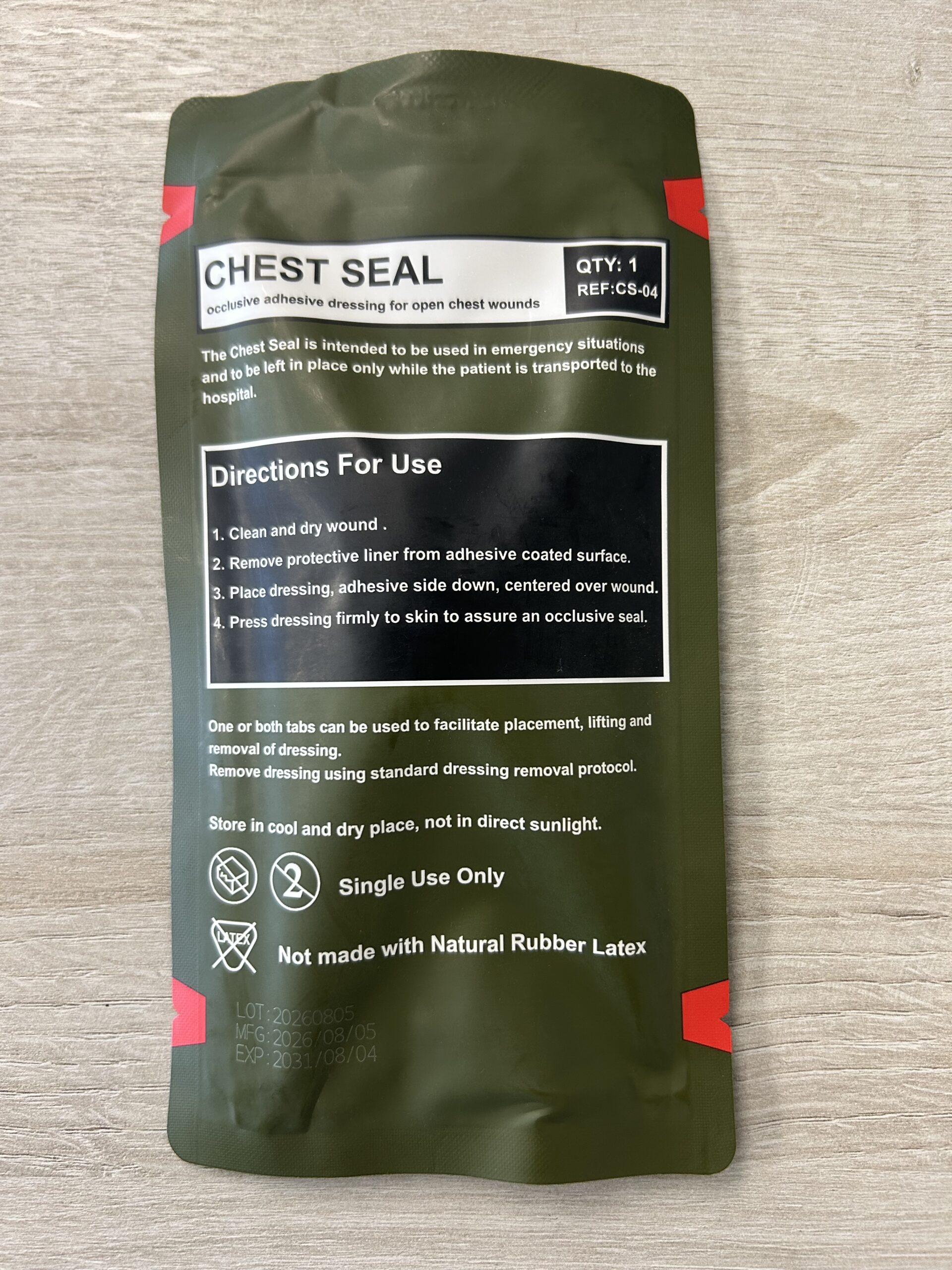 Valve pneumothorax " Cheast Seal "
